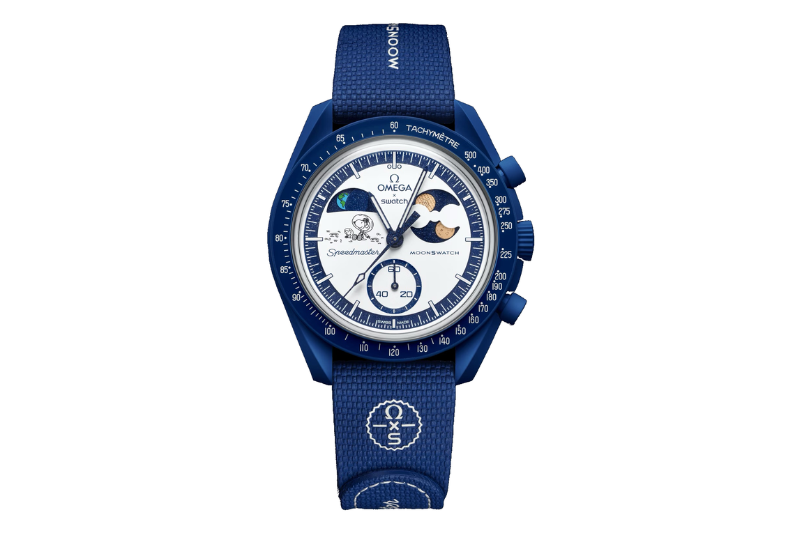 Swatch x Omega Bioceramic Moonswatch Mission to Earthphase Moonshine Snoopy Gold