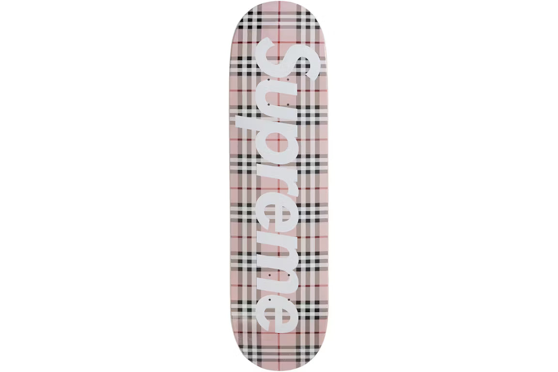 Supreme Skateboard Deck Pink Burberry