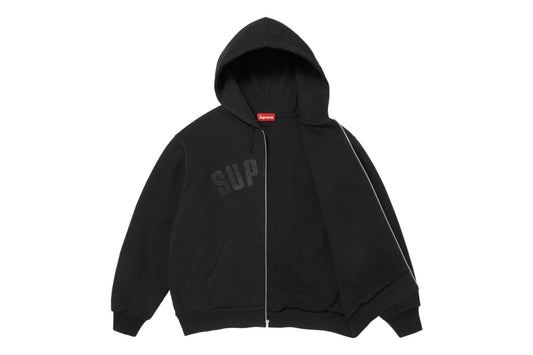 Supreme Arc Thermal Lined Zip Up Hooded Sweatshirt Black