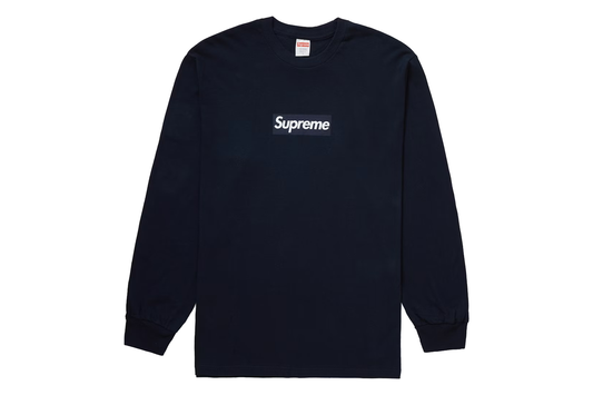 Supreme Box Logo Longsleeve Blue Navy
