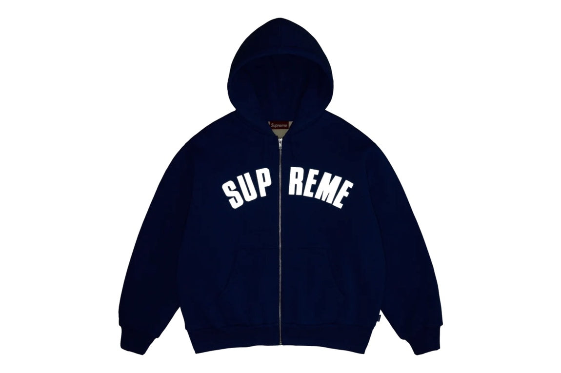 Supreme Arc Thermal Lined Zip Up Hooded Sweatshirt Blue