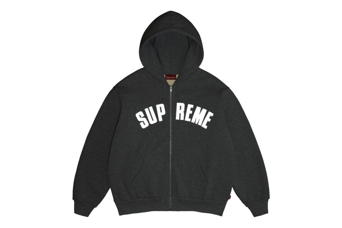 Supreme Arc Thermal Lined Zip Up Hooded Sweatshirt Grey