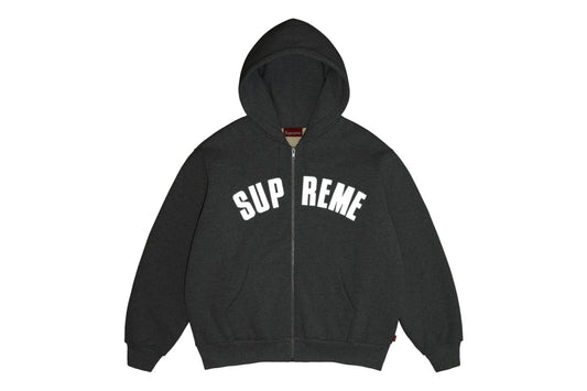 Supreme Arc Thermal Lined Zip Up Hooded Sweatshirt Grey