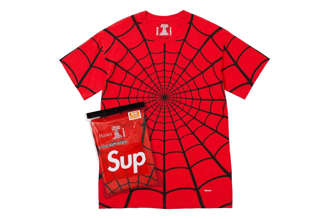 T-shirt Supreme Hanes Spider Man (Pack of two) Red