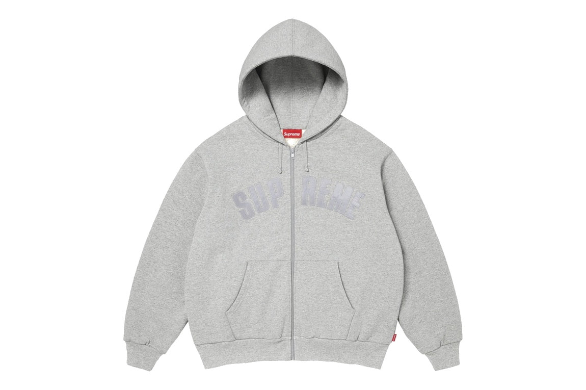 Supreme Arc Thermal Lined Zip Up Hooded Sweatshirt Grey
