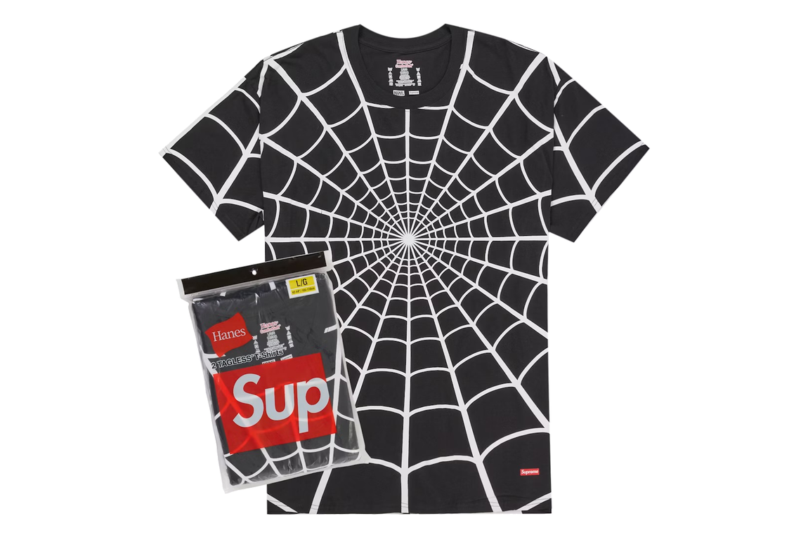T-shirt Supreme Hanes Spider Man (Pack of two) Black