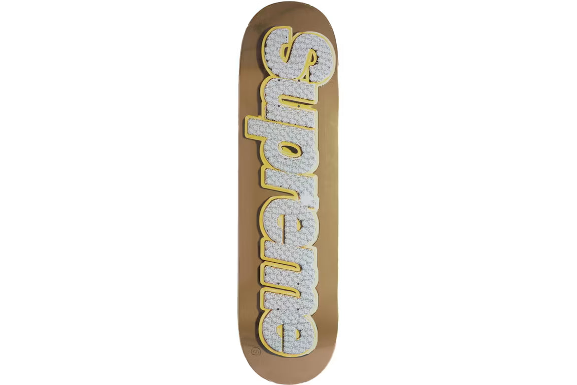 Supreme Skateboard Deck Gold Bling Box Logo