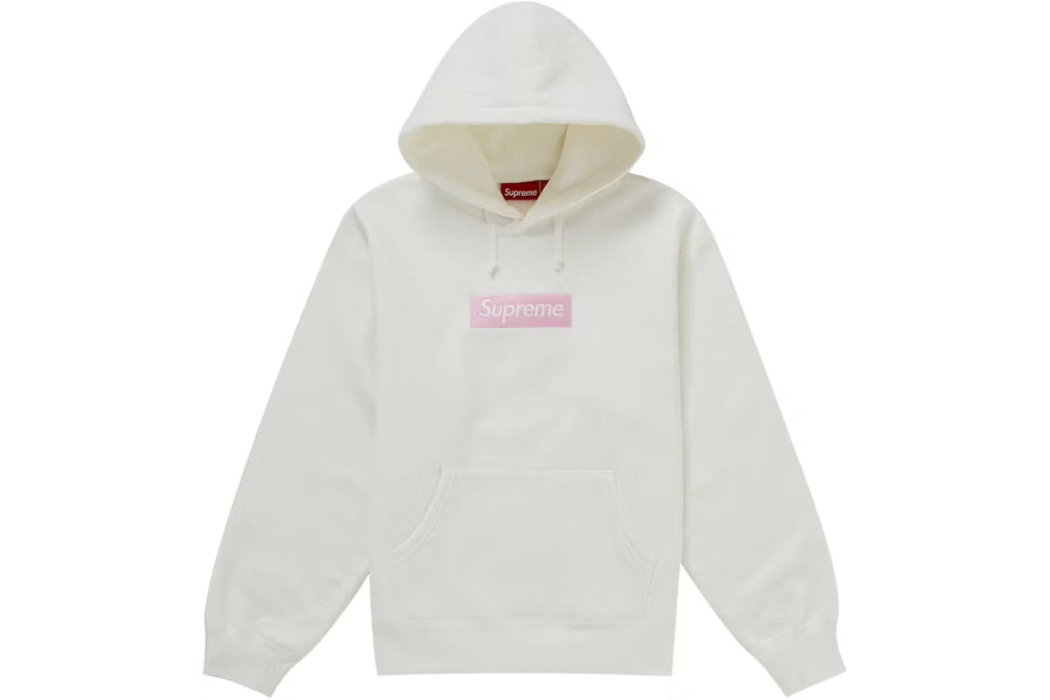 Supreme Box Logo Hoodie White Pink