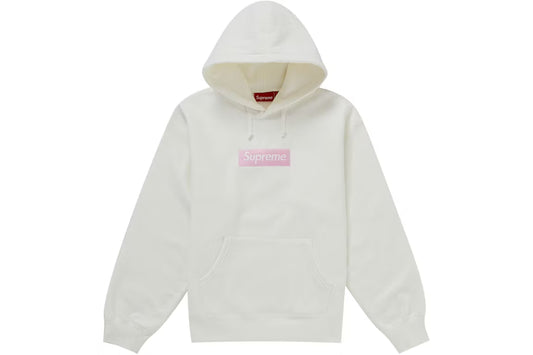 Supreme Box Logo Hoodie White Pink