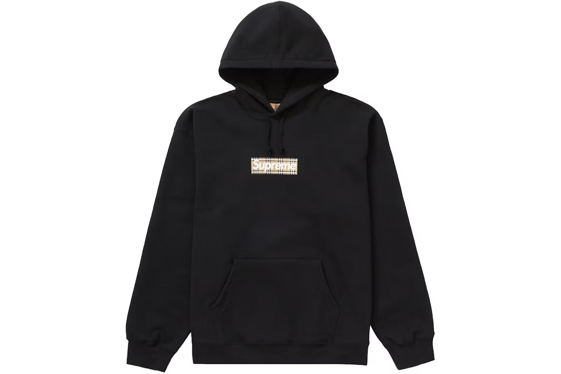 Supreme Box Logo Hoodie x Burberry Black