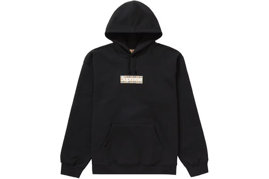 Supreme Box Logo Hoodie x Burberry Black