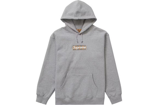 Supreme Box Logo Hoodie x Burberry Grey