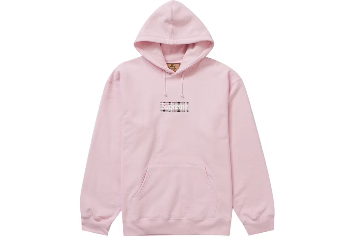 Supreme Box Logo Hoodie x Burberry Pink