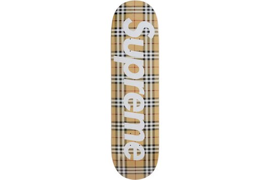 Supreme Skateboard Deck Brown Burberry