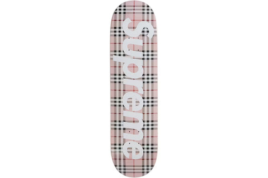 Supreme Skateboard Deck Pink Burberry