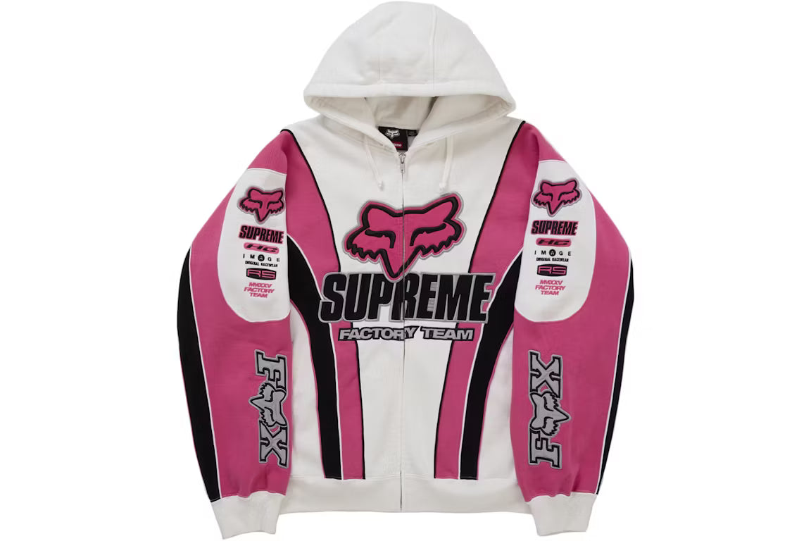 Supreme Hoodie Fox Racing Pink
