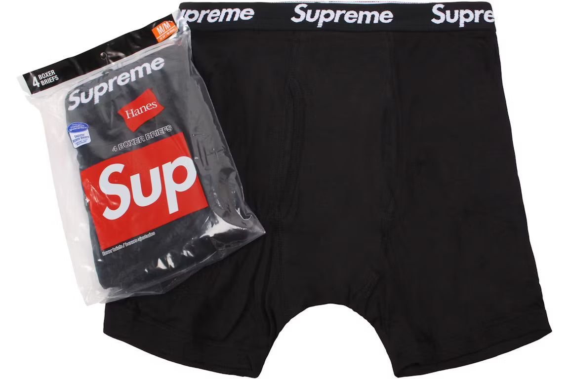 Supreme Boxer Black (Confezione da 4)