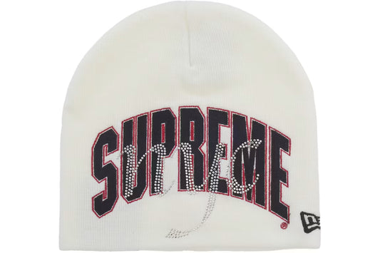 Supreme New Era Rhinestone Benie White