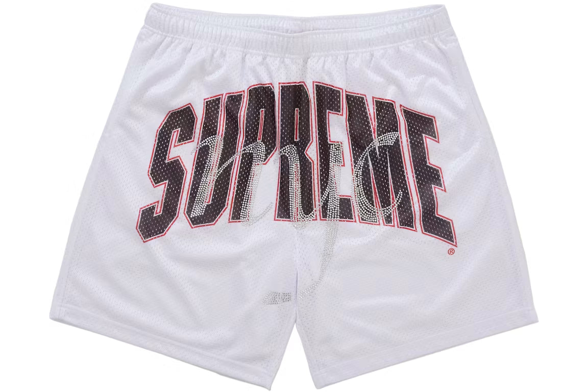 Supreme Mesh Rhinestone White