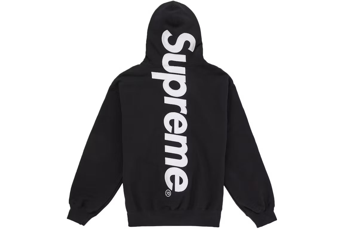 Supreme Satin Applique Hoodie (2026) Black