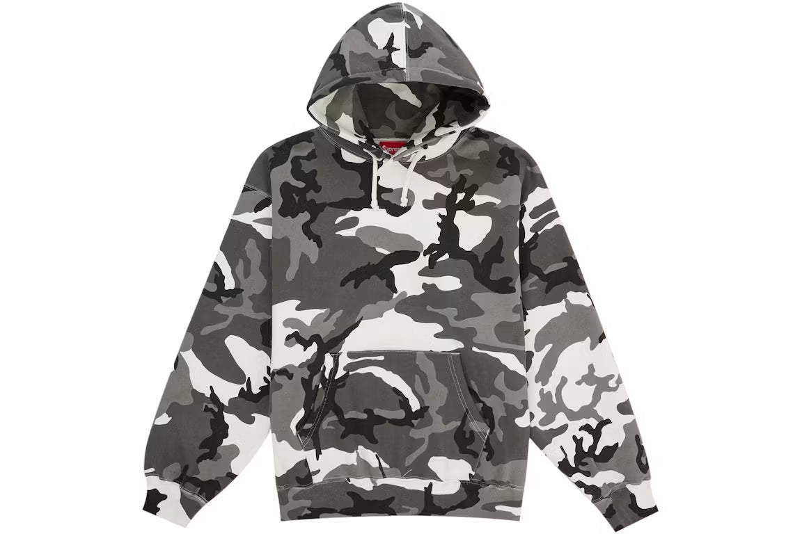 Supreme Satin Applique Hoodie (2026) Snow Camo