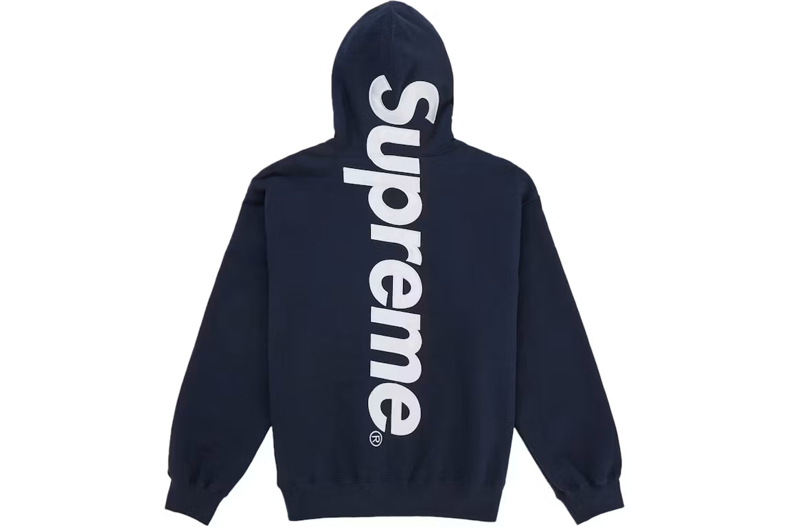 Supreme Satin Applique Hoodie (2026) Navy
