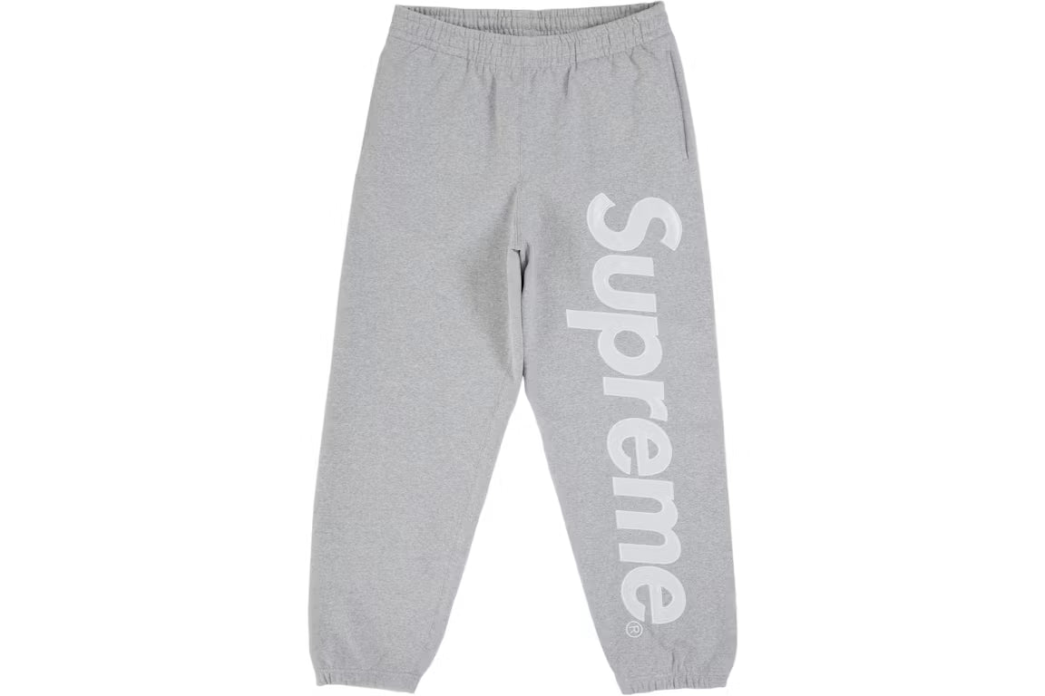Supreme Satin Applique Sweatpants (2026) Grey