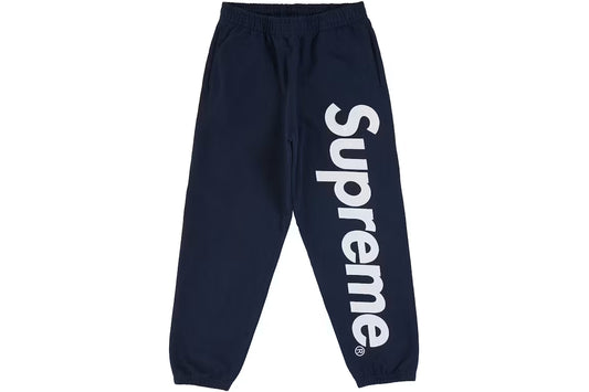 Supreme Satin Applique Sweatpants (2026) Navy
