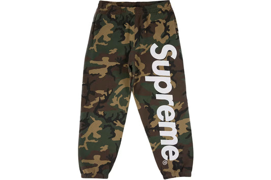 Supreme Satin Applique Sweatpants (2026) Woodland Camo