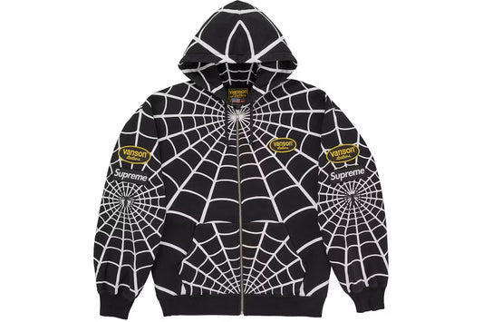 Supreme Vanson Leathers Spider-Man Hoodie Black